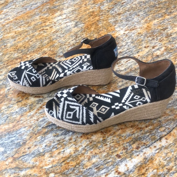TOMS Espadrille wedge peep toe sandals – size 7.5 - Picture 4 of 8